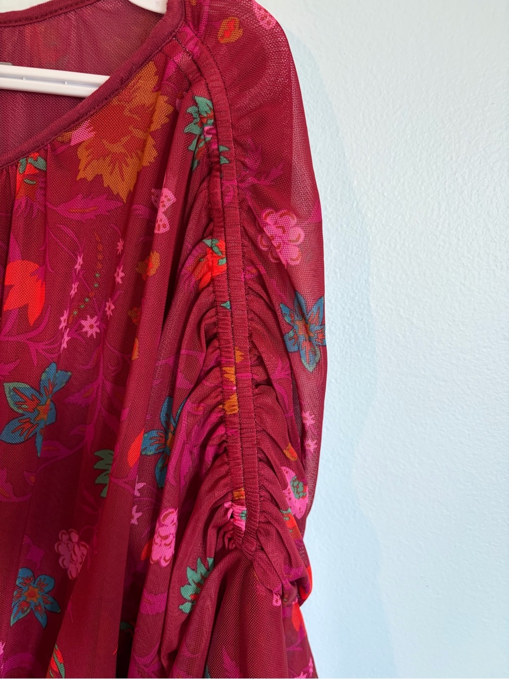 Free People Wildflower Honey Top - Red Berry - Free People Blouse - Size Large - Picture 9 of 12